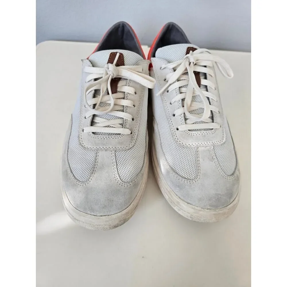 Olukai Mio Li Men’s Size 9.5 Neutral & Coral Sneakers Sude Mesh Comfort Travel